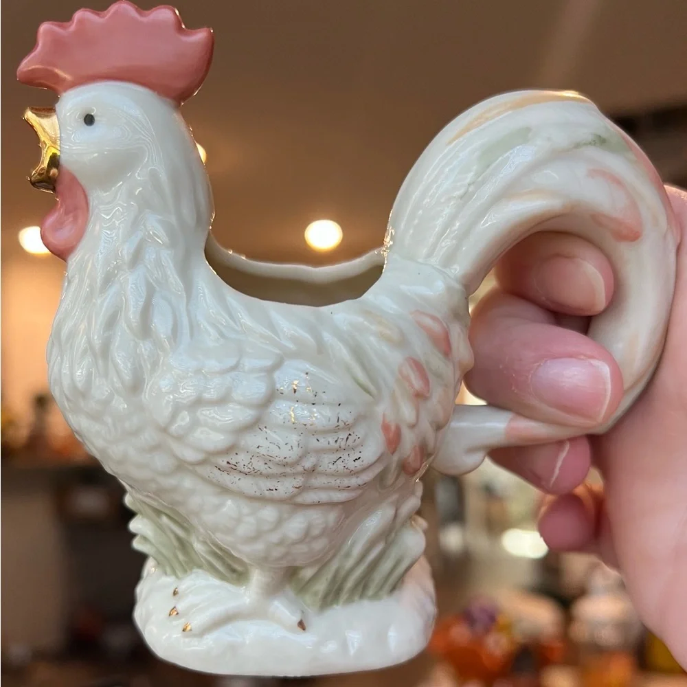Lenox Rise ‘n’ Shine Rooster Creamer  Fine Ivory China 24K Gold Accents VTG